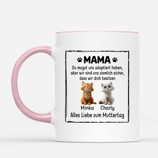 4878MGE2 du magst uns adoptiert haben katzen tasse personalisiert_ 4878MKYMD