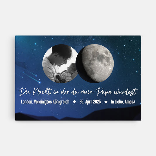 4893CGE1 die nacht in der du mein papa wurdest mondphase personalisierte leinwand papa mit foto 4893C5Q5B
