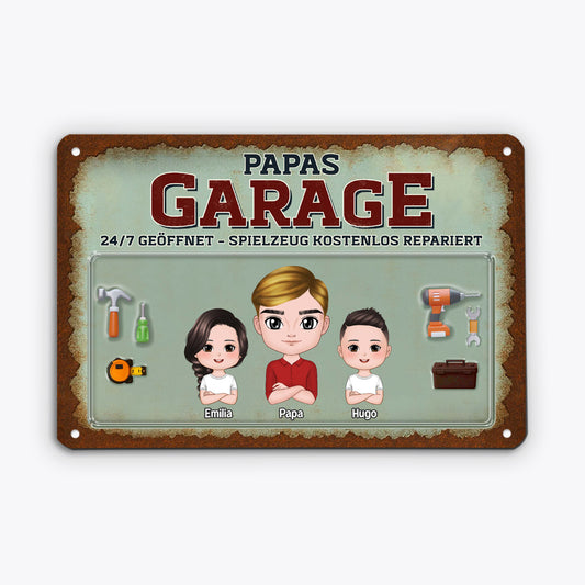 4938EGE1 papas garage chibi lustiges turschild personalisiert_ papa 4938E5Y0B