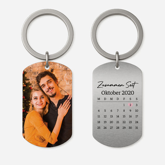 4999JGE1 zusammen seit kalender aluminium schlusselanhanger personalisiert paar mit foto 4999J3W5G