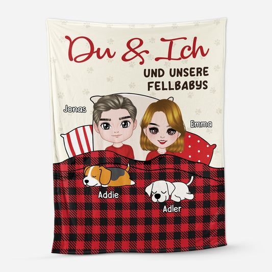 5003BGE1 du ich und unser fellbaby kuscheldecke personalisiert_ paar hunde 5003BTGTC