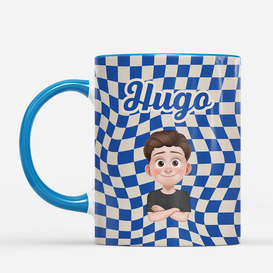 5028MGE1 name karomuster warp effekt personalisierte tasse frauen manner 5028MKVCB