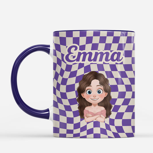 5028MGE2 name karomuster warp effekt personalisierte tasse frauen manner 5028MKVCB