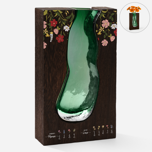 5040AGE1 erst mama jetzt oma personalisierte glasvase mit holz 5040aotfna