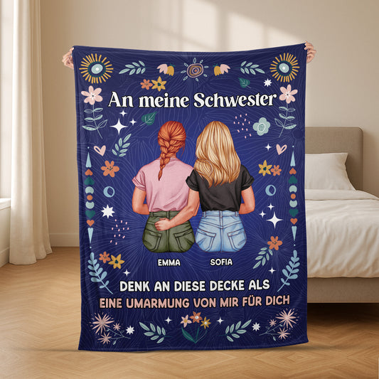 5075BGE2 an meine schwester kuscheldecke personalisiert_ geschwistern 5075B8GTA