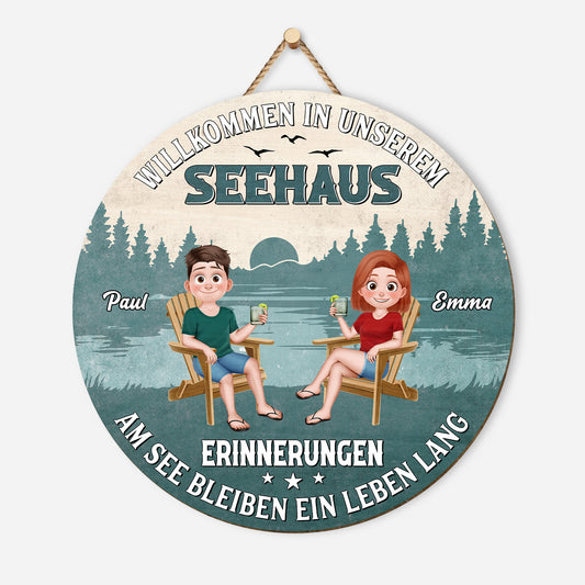 5105QGE1 willkommen in unserem seehaus holzschild personalisiert_ familie 5105QTGMI