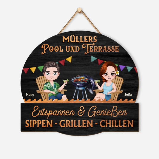5109QGE1 sippen grillen chillen holzschild personalisiert paar 5109Q6MAI