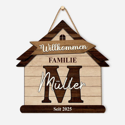 5112QGE1 willkommen in unserer familie holzschild personalisiert familie 5112Q6LAI