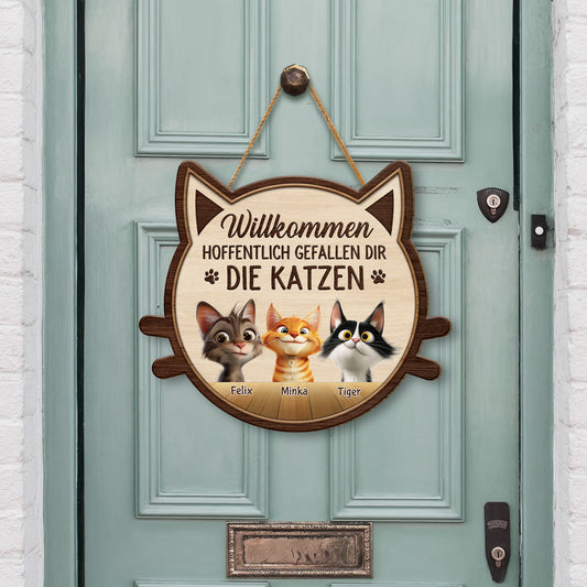 5121QGE2 willkommen hoffentlich gefallen dir die katzen holzschild personalisiert_ katzen 5121Q3YMD