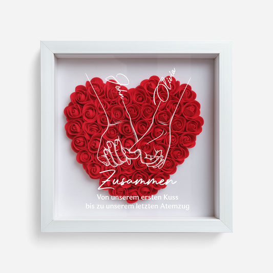 5150OGE1 vom ersten kuss bis zum letzten atemzug blumen 3d bilderrahmen personalisiert paar 5150otvng