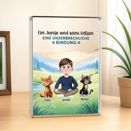 5171RGE2 ein madchen und ihre katzen cartoon personalisierte acryl plakette katzen 5171R8QZD_adc6ed09 219b 43e4 b142 47bbaac40dc0