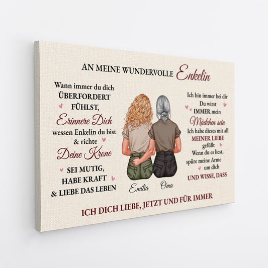 5182CGE2 an meine wundervolle tochter personalisierte leinwand mama 5182C6V5A