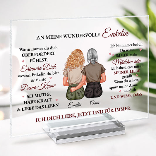 5182RGE2 an meine wundervolle tochter personalisierte acryl plakette mama 5182R6ZAA