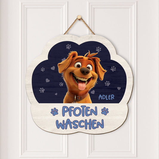 5214QGE2 pfoten waschen hande waschen turschild hund personalisiert_ holz 5214QK6NC