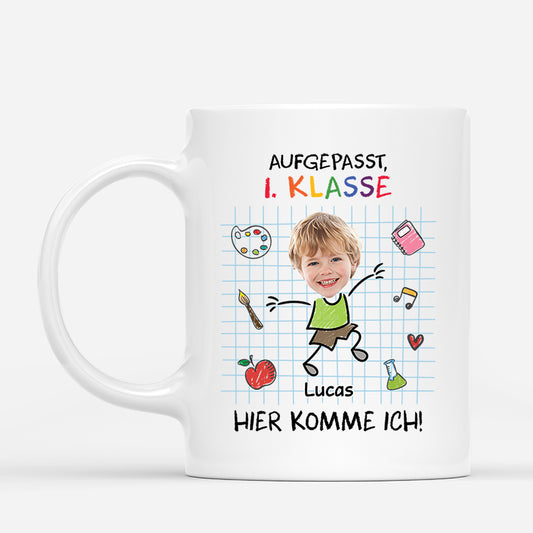 5218MGE1 pass auf hier komme ich personalisierte tasse mit namen kinder_ mit gesicht zur einschulung 5218M3LTK