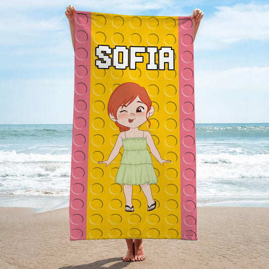 5226BGE2 kind bausteine muster strandtuch personalisiert_ kinder 5226BT6MK