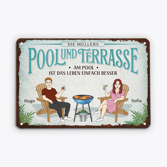 5243EGE1 pool und terrasse turschild personalisiert metall_ paar 5243E6MZA
