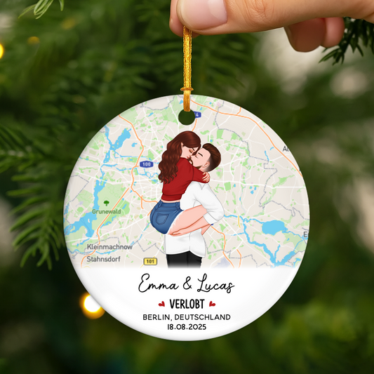 5254OGE2 verlobt weltkarte personalisierte keramik ornamente_ paar zur verlobung 5254OKU7G