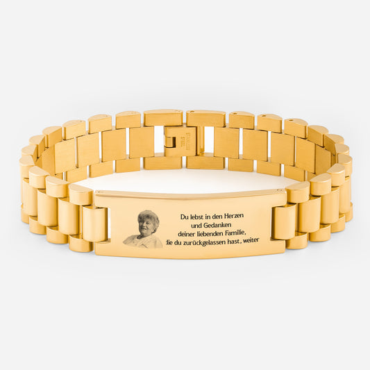 5270JGE1 du lebst in den herzen gedanken der familie uhrenband personalisiertes armband mit foto_ papa mama zur erinnerung 5270j8v5a