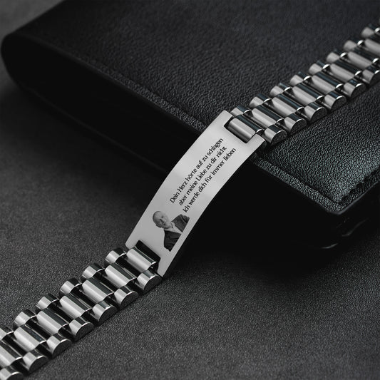 5270JGE2 du lebst in den herzen gedanken der familie uhrenband personalisiertes armband mit foto_ papa mama zur erinnerung 5270j8v5a