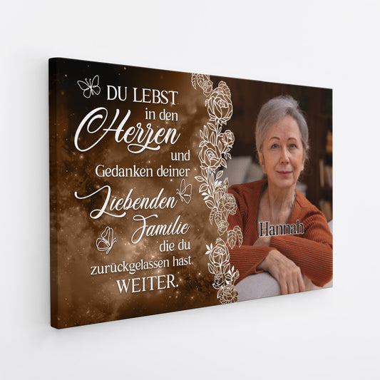 5347CGE2 du lebst in den herzen personalisierte leinwand papa mama foto zur erinnerung 5347C8TQB