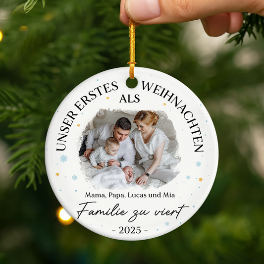 5350OGE2 unser erstes weihnachten als familie personalisierter weihnachtsschmuck_ aus keramik familie mit foto 5350OKU5I