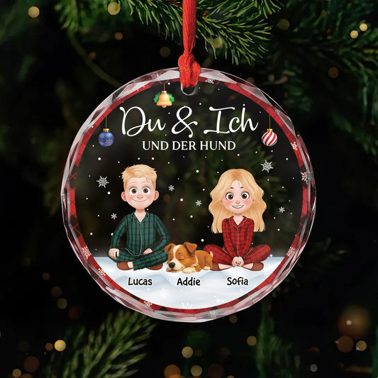 5360OGE1 du ich und die hunde personalisierter weihnachtsschmuck_ aus glas fur paar hunde 5360OKYZC