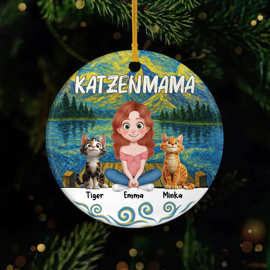 5361OGE1 katzenmama cartoon personalisierte keramik ornamente_ katze 5361O3UND
