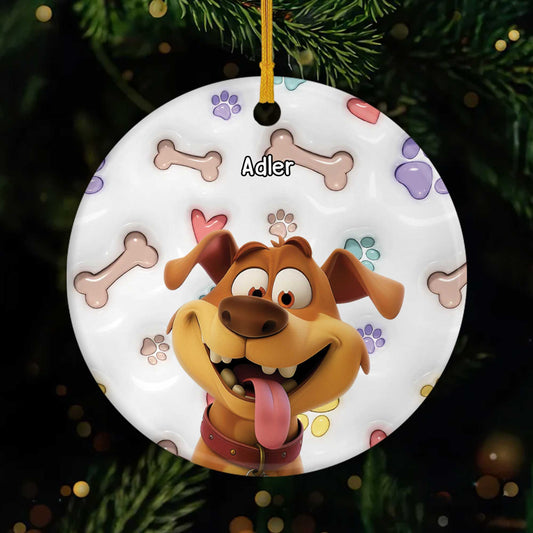 5382OGE1 hunde pfoten kauknochen personalisierte keramik ornamente hunde 5382O3KAC