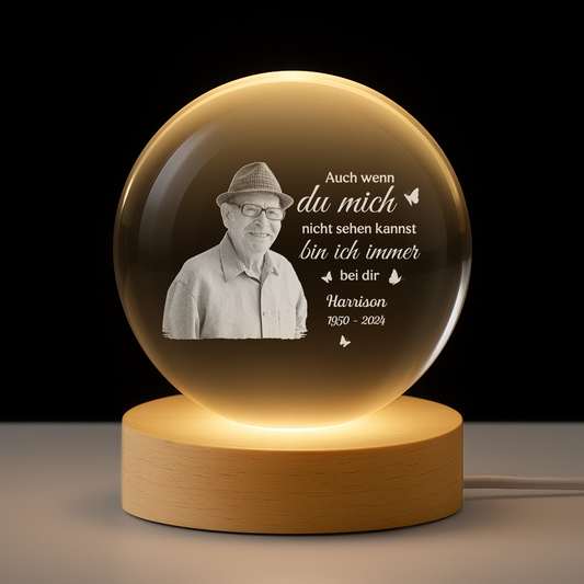 5399LGE1 ich bin immer bei dir kristallkugel personalisiert_ mit foto zur erinnerung 5399L8HNB