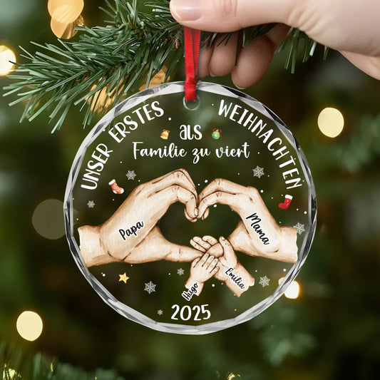 5403OGE2 unser erstes weihnachten als familie personalisierter weihnachtsschmuck_ aus glas familie 5403OK6QI