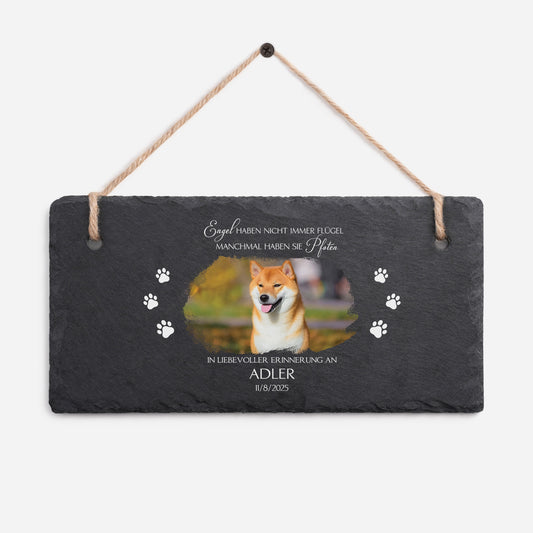 5408EGE1 nicht mehr an meiner seite aber fur immer in meinem herzen personalisierte trauergeschenke schiefer gartenschild foto hundkatze 5408ecq5c