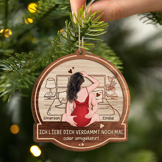 5419OGE2 verdammt ich liebe dich personalisierte 2 schicht holz ornamente paar 5419O6LQG