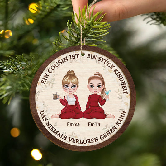 5422OGE2 ein cousin ist ein stuck kindheit personalisierte 2 schicht holz ornamente weihnachten geschwister 5422O6TAF
