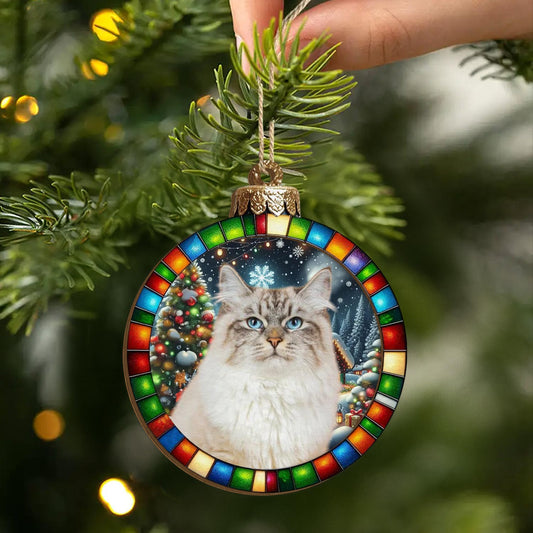 5432OGE2 hund personalisierte 2 schicht holz ornamente weihnachten mit foto_ 5432O3UAC