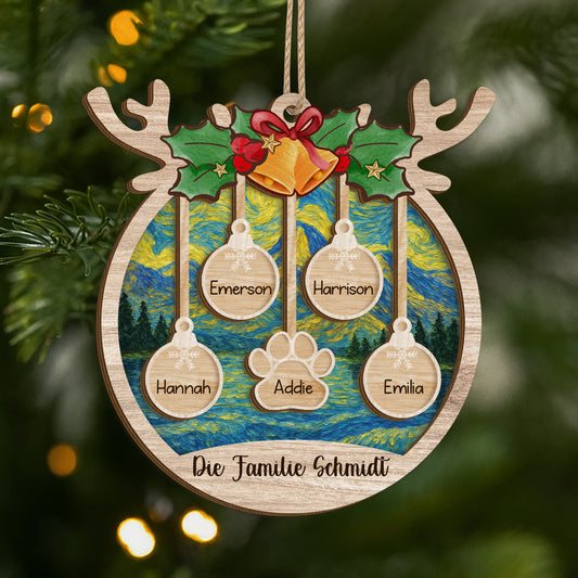 5440OGE1 unsere familie rentier personalisierte 2 schicht holz ornamente weihnachten 5440O8ZQI