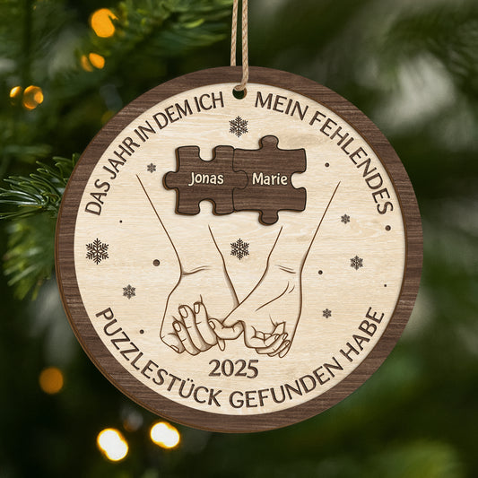 5444OGE1 fehlendes puzzlestuck gefunden personalisierte 2 schicht holz ornamente weihnachten paar 5444OTVNG