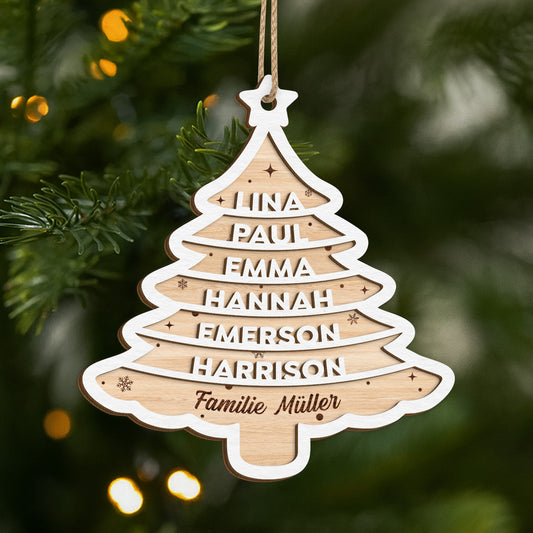 5449OGE1 familie weihnachtsbaum personalisierte 2 schicht holz ornamente weihnachten 5449O6ZMF