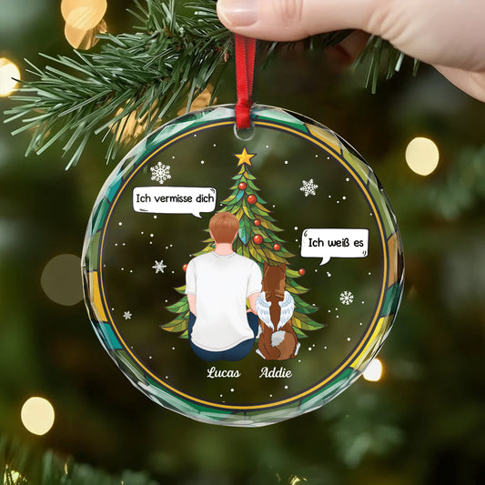 5452OGE2 ich vermisse dich personalisierter weihnachtsschmuck_ aus glas hunde zur erinnerung 5452OKQNC