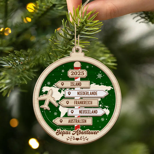 5459OGE2 abenteuer_ strassenschilder personalisierte 2 schicht holz ornamente weihnachten reisen 5459OTTZR