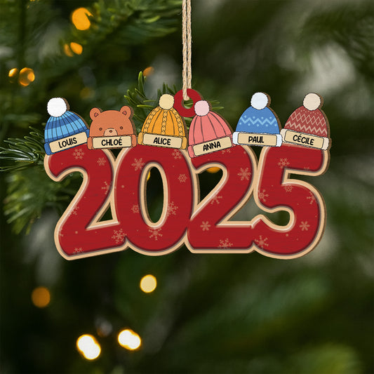 5465OFR1 ornement en bois a 1 couche personnalise famille bonnet famille 5465otqti