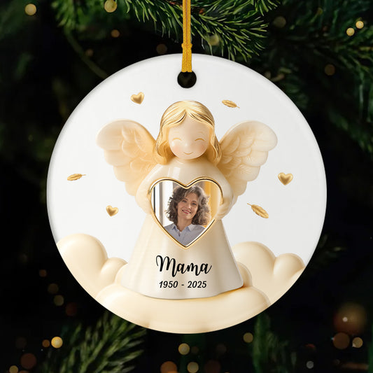 5489OGE1 engel anhanger mit foto personalisierter weihnachtsschmuck aus keramik mama zur erinnerung 5489O6QNA