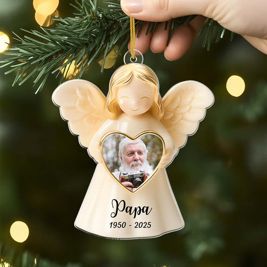 5489OGE2 engel anhanger mit foto personalisierter weihnachtsschmuck aus acryl mama zur erinnerung 5489O6QNA