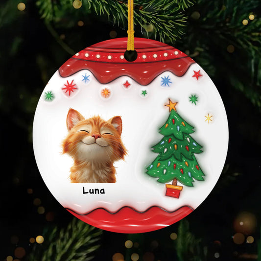 5506OGE1 katze frohe weihnachten personalisierter weihnachtsschmuck_ aus keramik mit foto 5506OTTAC