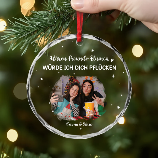 5507OGE2 gute freunde sind wie sterne personalisierter weihnachtsschmuck_ aus glas beste freundinnen 5507OKV0F