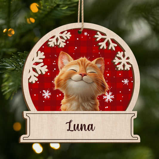 5510OGE1 katze mit foto_ personalisierte 2 schicht holz ornamente weihnachten 5510OKZAD