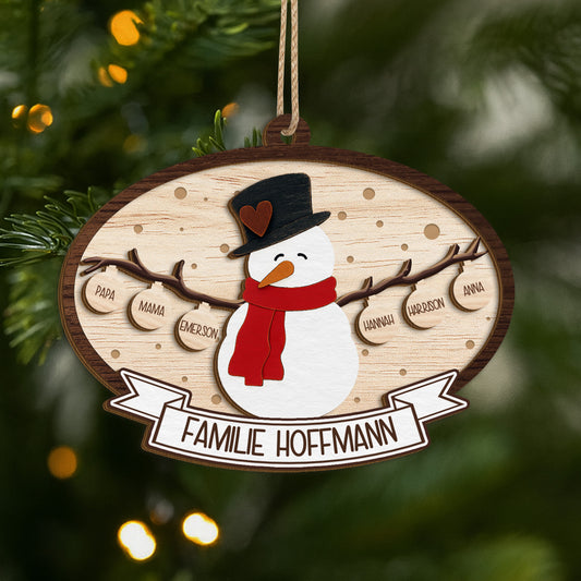 5521OGE1 die familie schneemann personalisierte 2 schicht holz ornamente weihnachten 5521OTTQI