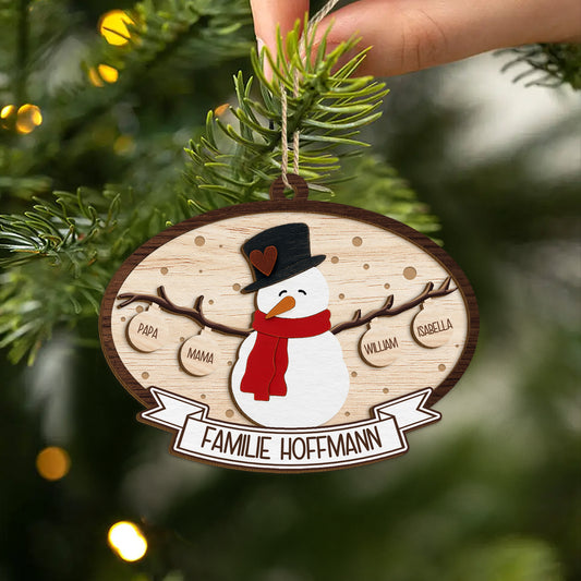 5521OGE2 die familie schneemann personalisierte 2 schicht holz ornamente weihnachten 5521OTTQI