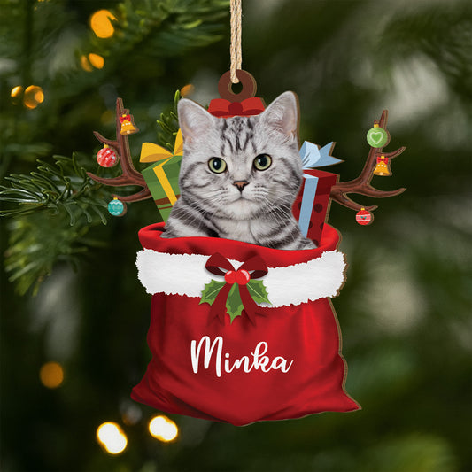 5522OGE1 katze mit foto_ nikolaussack personalisierte 1 schicht holz ornamente weihnachten 5522O8LAD