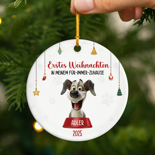 5526OGE2 erstes weihnachten in meinem fur immer zuhause hunde personalisierter weihnachtsschmuck_ aus keramik 5526O8UNC